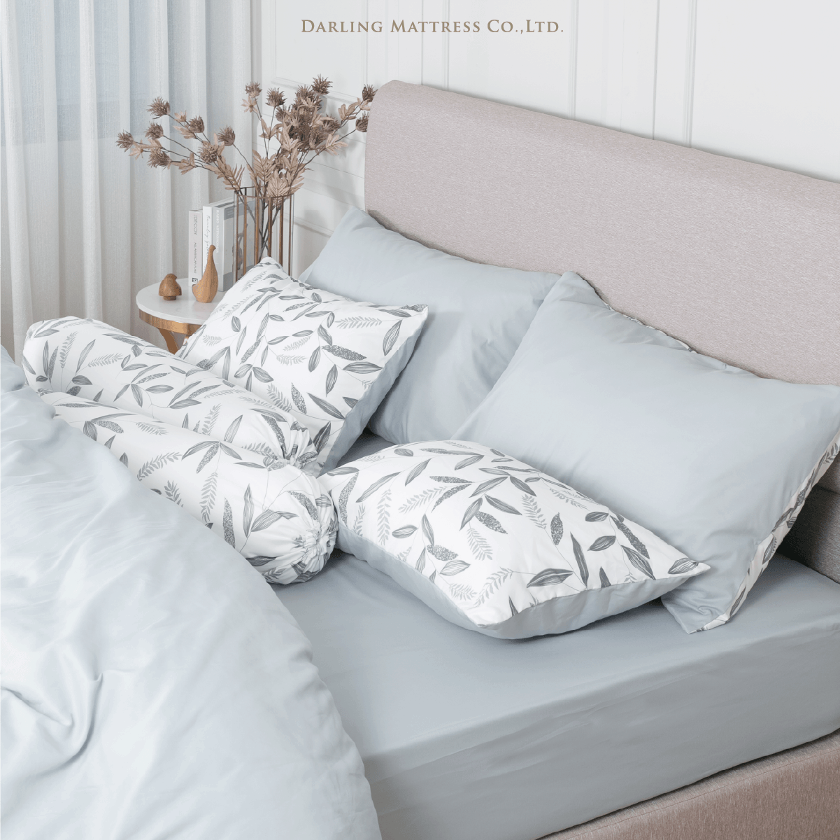 ชุดผ้าปูผ้านวม 3.5 ฟุต DARLING MATTRESS รุ่น2 สี 2 สไตล์ ลายลีฟลี่_1